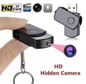 Cámara en llave usb con HD + grabación oculta de video espía + micrófono + detección de movimiento