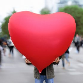 Valentinske srdce ako XXL veľké - srdcia ako balón z fólie 140 cm