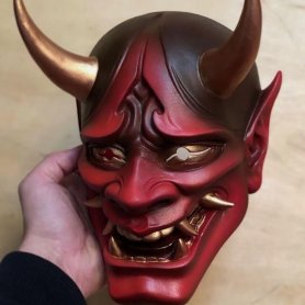 Japan Demon ansiktsmask - för barn och vuxna för Halloween eller karneval