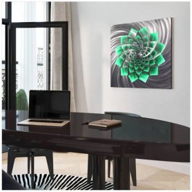 Pinturas metálicas na parede (alumínio) LED retroiluminado RGB 20 cores -Design flor 50x50cm