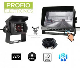 Set telecamera retromarcia - Telecamera DEFROST HD con riscaldamento fino a -40°C + 18 LED IR + Monitor 7"