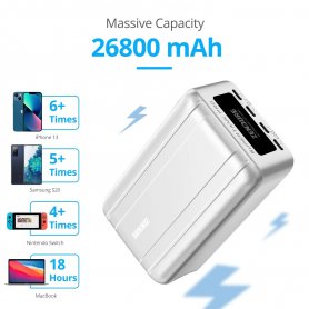 Külső akkumulátortöltő 26800 mAh-ig + 138 W kimenet + 4x USB-C - SuperTank Pro