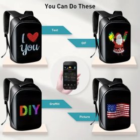 LED mugursoma ar displeju - Programmējama LCD ekrāna gaismas mugursoma ar Bluetooth (iOS/Android)