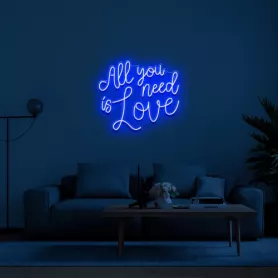 LED svetleč napis 3D ALL YOUR NEED IS LOVE 50 cm