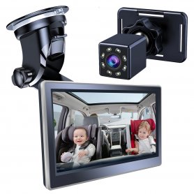 Kamerarendszer gyerekek megfigyeléséhez az autóban - 4,3"-es monitor + HD kamera infravörös érzékelővel