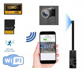 Kompaktowa kamera otworkowa HD w etui - obiektyw szerokokątny 150° z WiFi/P2P + alarm