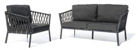 Assentos de jardim luxuosos - Conjunto de sofá moderno para 7 pessoas + mesa de centro