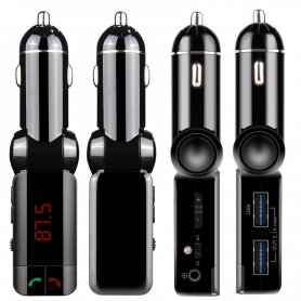 Pemancar FM inovatif dengan alat bebas genggam Bluetooth + 2x pengisi daya USB dan pemutar MP3 / WMA