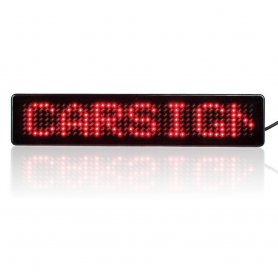Autó LED panel vörös távirányítóval 23 x 5 x 1 cm-es, 12 V-os