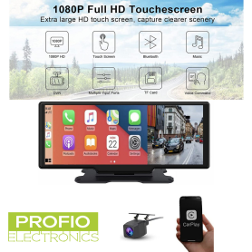 터치 스크린 LCD 자동차 모니터 10인치 이미지 미러링 WiFi + 블루투스 + FM + 2개 카메라
