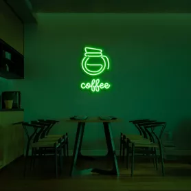 Znak świetlny LED na ścianie KAWA - neonowe logo 75 cm