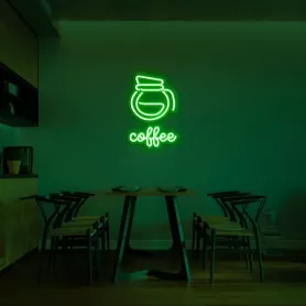 Enseigne lumineuse LED murale CAFÉ - logo néon 75 cm