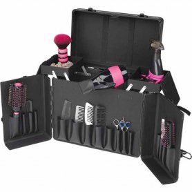 Hairdresser case (kit bag) - Luxury portable folding suitcase Aluminum + Leather