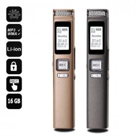 Portable sound recorder - 360 ° paligid na pag-record + proteksyon ng password + 16GB memorya