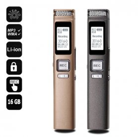 Draagbare geluidsrecorder - 360 ° surround-opname + wachtwoordbeveiliging + 16 GB geheugen