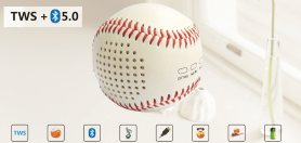 Mini bluetooth reproduktor k mobilu - baseball lopta 2x3W