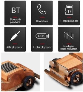 Retro auto - vintage rádio drevené s Bluetooth + FM/AM rádio / AUX / USB disk / Micro SD