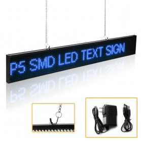 Textové led tabule s podporou WIFI - modrá 82 cm x 9,6 cm