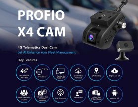 4g live dash cam dual cloud system 4G/WiFi with remote GPS monitoring - PROFIO X4