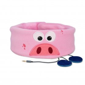 Pink children headband with headphones - Piggy