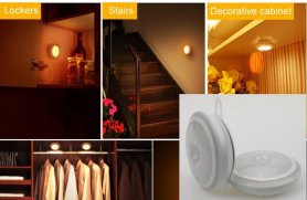 Rund LED-lampa drivs av 3x 1,5V AAA-batterier + rörelsesensor