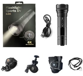 Kamera senter dalam senter dengan resolusi 4K + sudut 120° + lampu LED dengan ketahanan air IP66 + dudukan