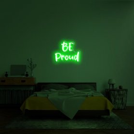 Svjetleći LED neonski 3D natpis na zidu - BE Proud 100 cm