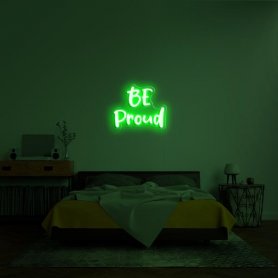 Jasny neon LED 3D na ścianie - BE Proud 100 cm