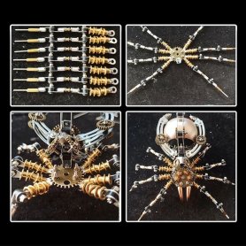 Puzzle 3D SPIDER - model puzzle logam terbuat dari stainless steel + Lampu LED