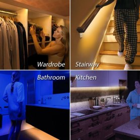 LED-lampa för kök, säng, trappa 1M band med rörelsesensor + Li-on batteri - PACK