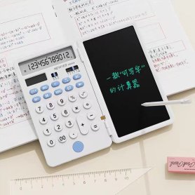 Calculatrice solaire avec bloc-notes 6,5" LCD scientifique + stylo (pliable)