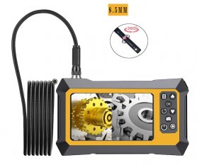 Borescope FULL HD + 4,3" kijelző + 2 db 8,5 mm-es dupla kamera 360°-os forgatással + LED lámpa + IP67