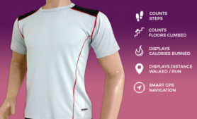 T-Shirt kecergasan pintar dengan navigasi - bluetooth (iOS, Android)