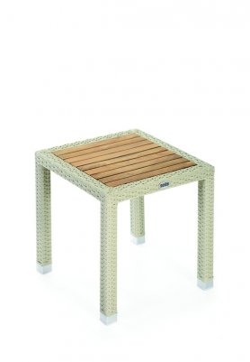 Table de jardin en rotin - Petite table d'appoint de conférence pour le jardin ou le balcon