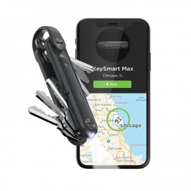 منظم مفاتيح KeySmart MAX لـ 14 مفتاحًا - مع محدد موقع GPS وضوء LED