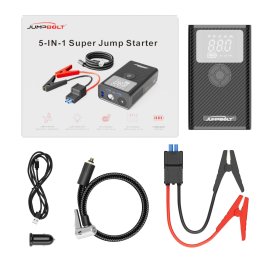 Portable battery 8000 mAh + car jump starter + starting cables + Car compressor 150 PSI