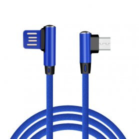 Konektor ng USB Type C cable na may disenyo na 90 ° at 1 m ang haba sa niniting na disenyo