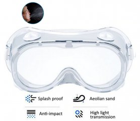 Átlátszó védőszemüveg teljesen lezárva, szelepekkel + Páraellenes
