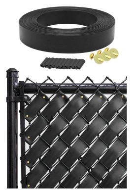 Tiras de PVC para valla de malla - Relleno de malla de listones de protección flexibles (cinta) - Rollo de 50 m - Negro