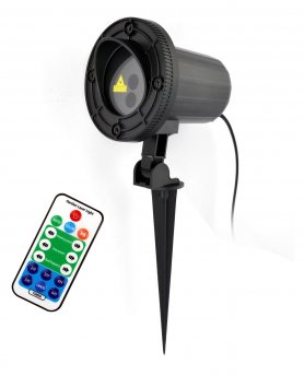 Laserlysshowprojektor udendørs til hjemmet eller haven - farveprikker RGBW 8W (IP65)