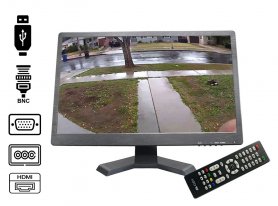 จอภาพ BNC 21.5" LCD พร้อม 1920x1080px + อินพุต HDMI/VGA/AV/USB/BNC + ลำโพง
