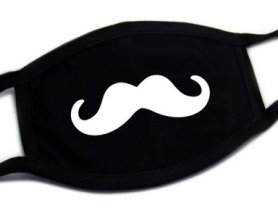Makukulay na maskara sa mukha na 100% cotton - pattern na Mustache