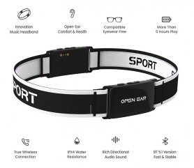 Căști wireless bluetooth pentru sport - ascultare muzică + BT V5.1 + IPX5