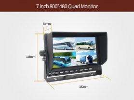 VGA停车套件-7英寸液晶显示器+ 3个具有150°角的防水摄像机