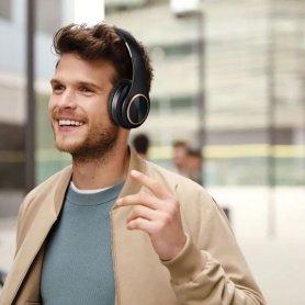 Headphone Stereo Nirkabel Bluetooth dengan Mikrofon dan Suara Bass Dalam 20 Hz hingga 20 kHz