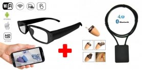 SET - Gafas espía WiFi con cámara FULL HD + Microteléfono espía