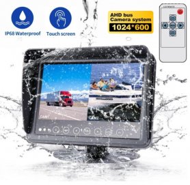 Monitor estanco para barcos / yates / máquinas LCD 7 "AHD con protección (IP68) + 2 entradas de cámara