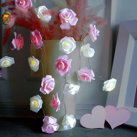 Rožu gaismas lampa - Romantiskas LED lampas rožu formā - 20 gab