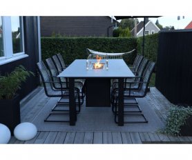 Table avec foyer au gaz 2 en 1 - Table à manger de luxe pour le jardin ou la terrasse