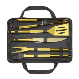 Accessoires pour grillades - Ensemble barbecue 5 outils GOLDEN